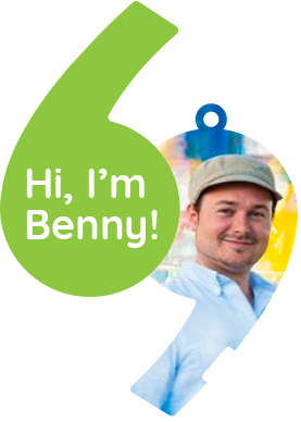 A photo about Benny with the text: Hi, I'm Benny!